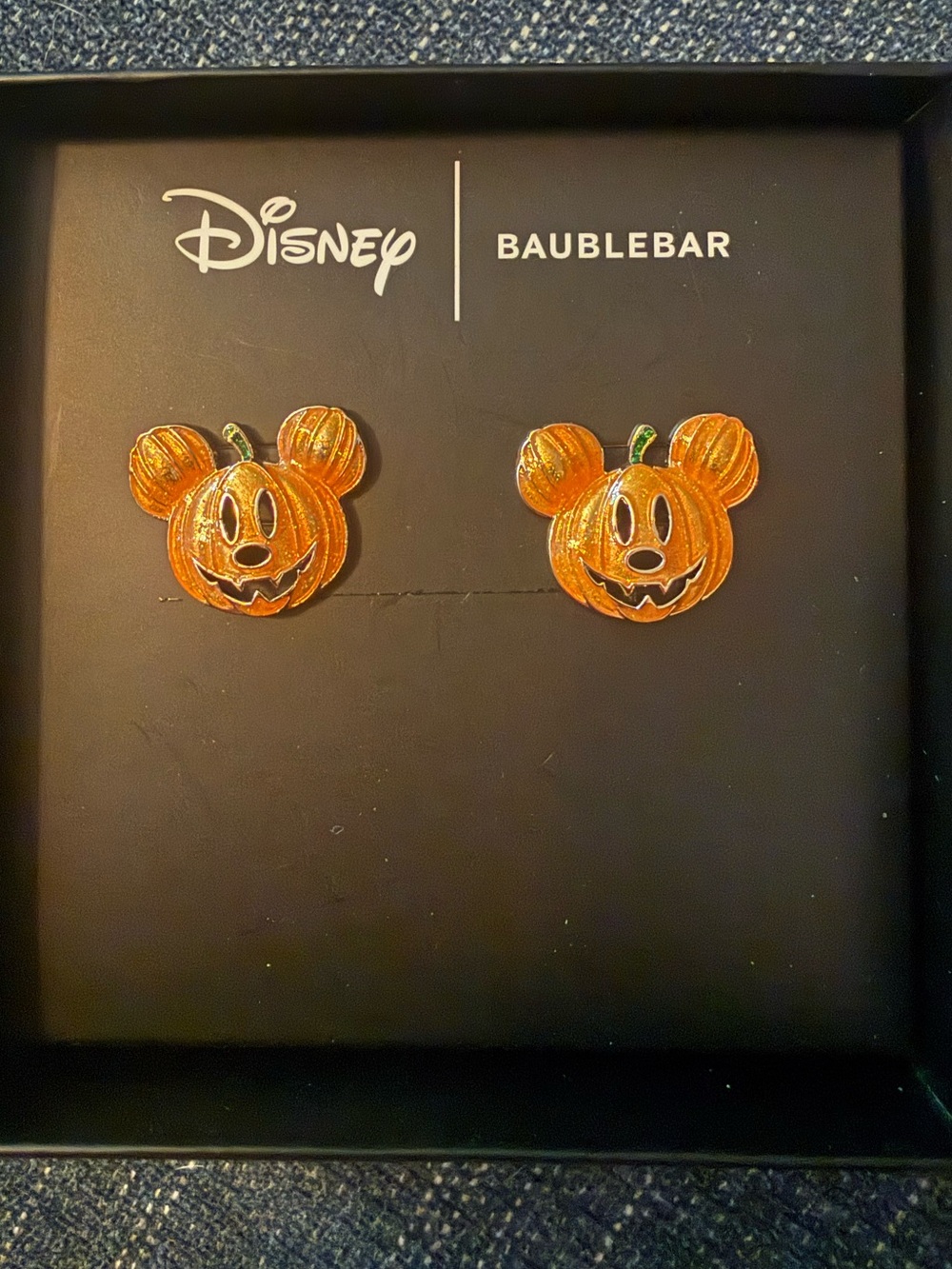 Disney x BaubleBar Orange Pumpkin Mickey Stud Earrings